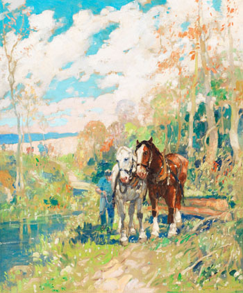 In the Woods Near Sault Ste-Marie by Christian (Andreas) Gottfried Lapine vendu pour $1,875