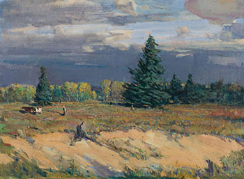 Landscape with Cattle by Peleg Franklin Brownell vendu pour $2,000