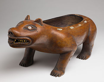 Northwest Coast Bear Potlatch Bowl by  Early Northwest Coast Artist sold for $6,250
