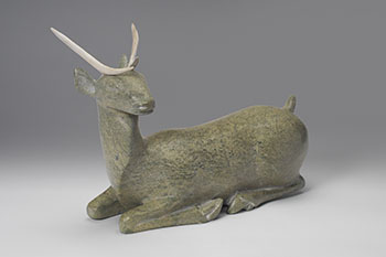 Resting Caribou by Osuitok Ipeelee sold for $2,813