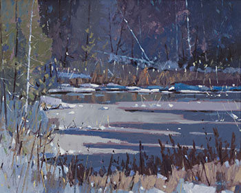 Pond and Winter Sun by Donald Appelbe Smith sold for $625