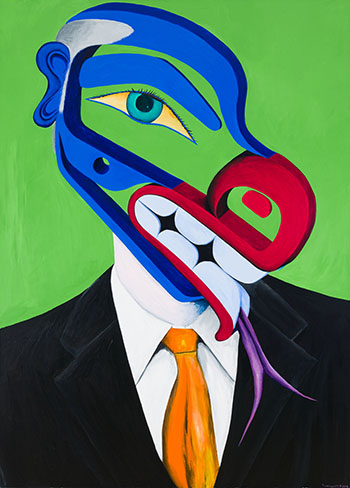 Untitled Portrait in Suit by Lawrence Paul Yuxweluptun vendu pour $52,250