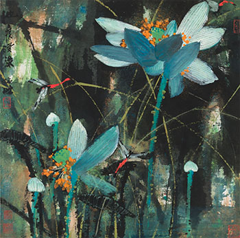 Lotus by Wang Naizhuang vendu pour $3,125