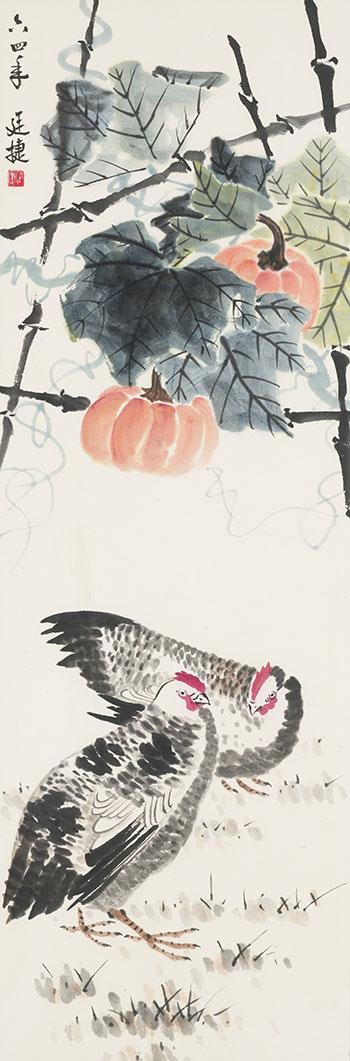 Chickens and Pumpkins by Ng Ting Chit vendu pour $1,500