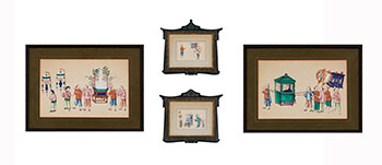 Four Pith Paper Paintings by  Chinese Export School vendu pour $250