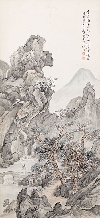 Stream and Mountain Landscape by Lu Hui vendu pour $4,688