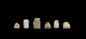 A Group of Six Chinese Jade Carved Miniature Seals, 19th/20th Century by  Chinese Art sold for $43,250