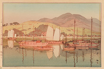 Waiting for the Tide (Shio-machi) by Hiroshi Yoshida sold for $1,250