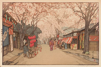Avenue of Cherry Trees by Hiroshi Yoshida sold for $1,125