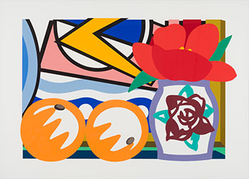 Still Life with Lichtenstein and Two Oranges by Tom Wesselmann sold for $18,750