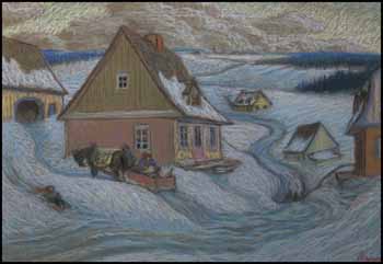 Winter Village by Louis Paul Perron sold for $690
