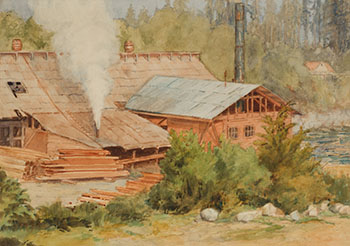 Sawmill, Texada Island by Henry Harry Hood vendu pour $625