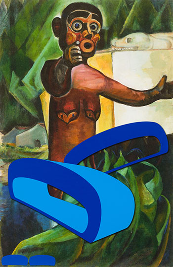 #photobombing the Dzunukwa - She's gonna be mad. by Sonny Assu sold for $3,125