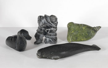 Four Inuit Carvings by  Unknown Artist sold for $625