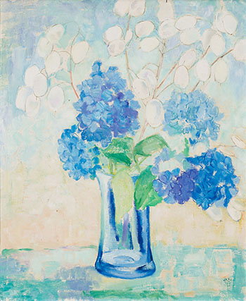 Blue Vase with Flowers by Vera Olivia Weatherbie vendu pour $3,125