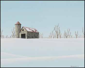 Barn in Landscape by Christian Deberdt vendu pour $500