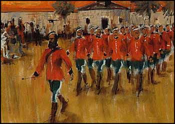 The North-West Mounted Police at Lower Fort Garry, 1874 by Will Davies vendu pour $575