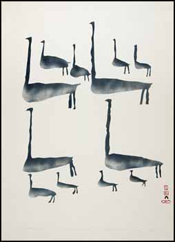 Blue Geese Feeding by  Parr vendu pour $5,558