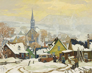 Les travelleurs au Moulin by Antoine St-Gilles vendu pour $3,438