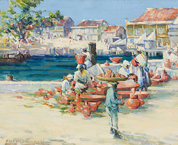 West Indies Market Scene by Florence Helena McGillivray vendu pour $2,125