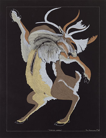 Yawning Caribou by Tim Pitsiulak vendu pour $3,750