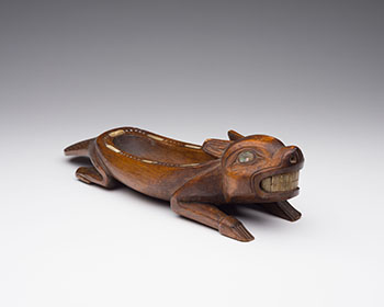 Tlingit Beaver Form Feast Bowl, 1890s by Unidentified Artist Tlingit, Sitka, Alaska sold for $3,750