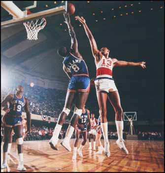 Wilt Chamberlain and Walt Bellamy, Convention Hall, Philadelphia by Neil Leifer sold for $575