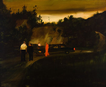 Figures Near a Cut Hill by Michael Harrington vendu pour $2,000