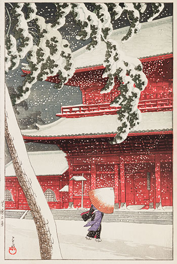 Twenty Views of Tokyo: Zojo-Ji Temple in Shiba (Tokyo Nijukkei: Shiba Zojoji) by Kawase Hasui vendu pour $2,000