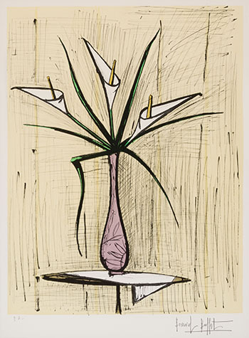 Arums, fond jaune by Bernard Buffet vendu pour $1,250