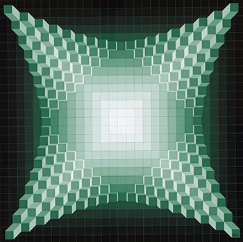 Structure cristalline V-O by Jean-Pierre (Yvaral) Vasarely sold for $2,000