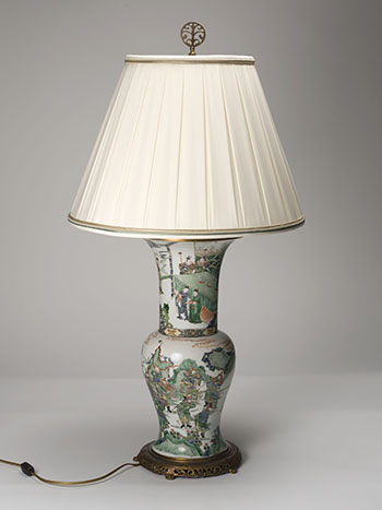 A Chinese Famille Verte Figural Yenyen Vase, Kangxi Period (1662-1722) by Chinese Artist sold for $5,313
