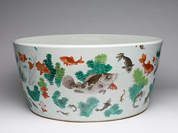 A Large and Rare Chinese Famille Verte Fish Bowl, 18th/19th Century by  Chinese Art sold for $133,250