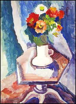 Vase with Flowers on Table by Fanny Wiselberg vendu pour $920
