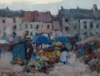 Scene in a French Village by Harry Britton vendu pour $3,125