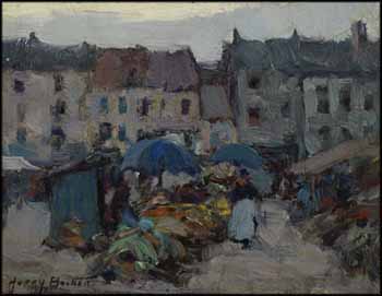 Scene in a French Village by Harry Britton vendu pour $3,540