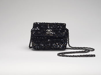 A RARE SUPERMINI SEQUIN RECTANGULAR FLAP BAG WITH SILVER HARDWARE by  CHANEL sold for $3,750