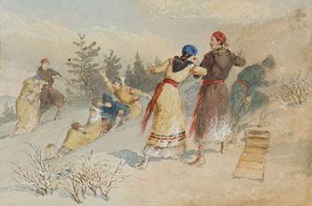 Tobogganing by  Canadian School vendu pour $750