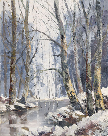 Birches (#00116) by Robert Kost sold for $1,375