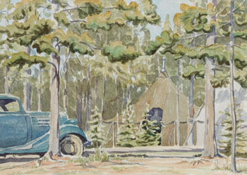 Banff Campsite (03184/205) by Margaret Dorothy Shelton sold for $1,000