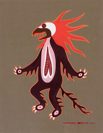 Evil Spirit on Medicine Man (00093) by Jackson Beardy vendu pour $4,688