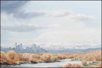 Calgary Skyline (02212/2013-1343) by Margaret Dorothy Shelton vendu pour $1,080