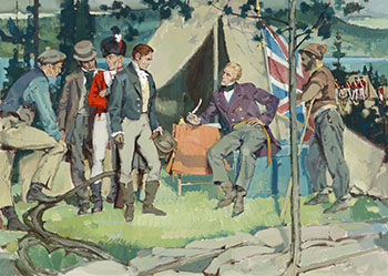 The Arrest of William McGillivray by Thomas Douglas, 5th Earl of Selkirk, Fort William, August 1816 by Donald Anderson sold for $17,500