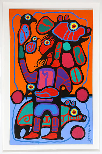 Childlike simplicity in tune with nature because we are one by Studio of Norval Morrisseau sold for $34,250