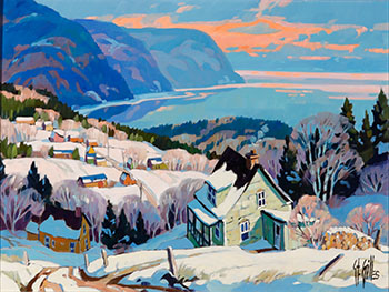 St-Irenée en novembre (03755/A90-081) by Antoine St-Gilles vendu pour $2,000