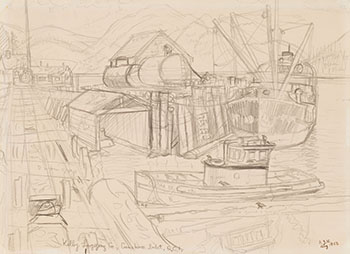 Kelby Logging Co., Cumshewa Inlet, QCI by Edward John (E.J.) Hughes