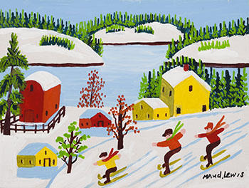 Skiing at Sandy Cove by Maud Lewis