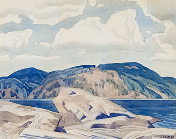 Rolling Hills by the Lake par Alfred Joseph (A.J.) Casson