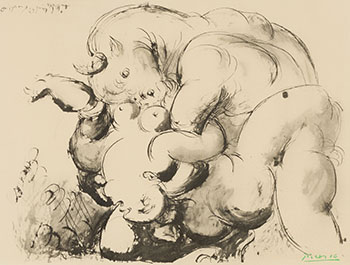 Minotaure et nue par Pablo Picasso