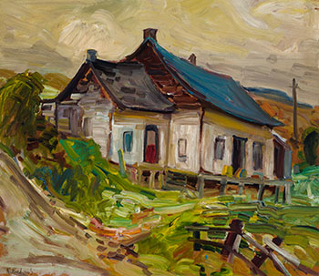 Maison toit bleu by René Jean Richard